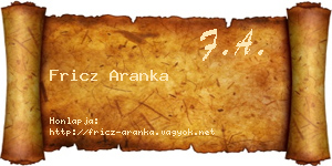 Fricz Aranka névjegykártya
